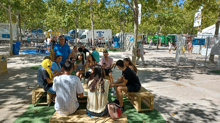 Área de descanso e hidratación
